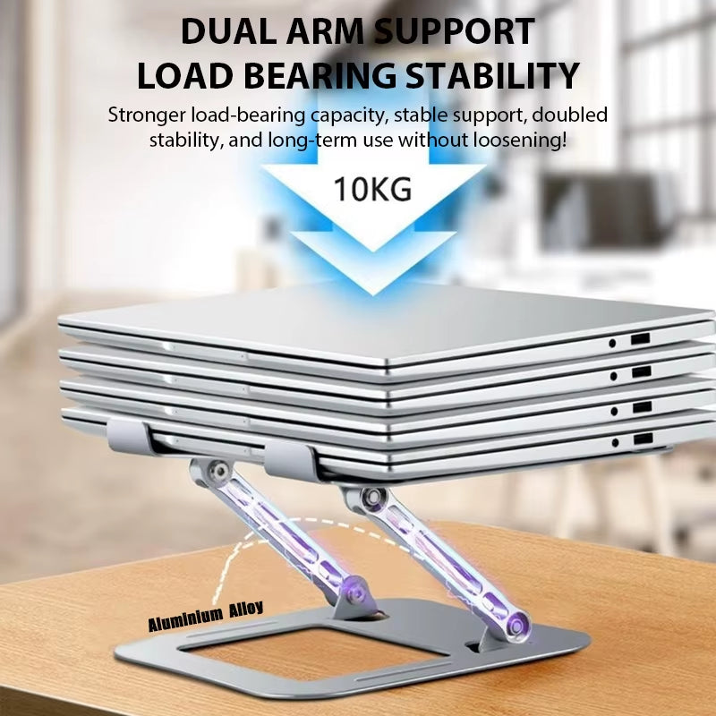 Laptop Stand Adjustable Carbon Steel Notebook Tablet Stand up to 17 Inch Macbook Laptop Portable Foldable Cooling Holder