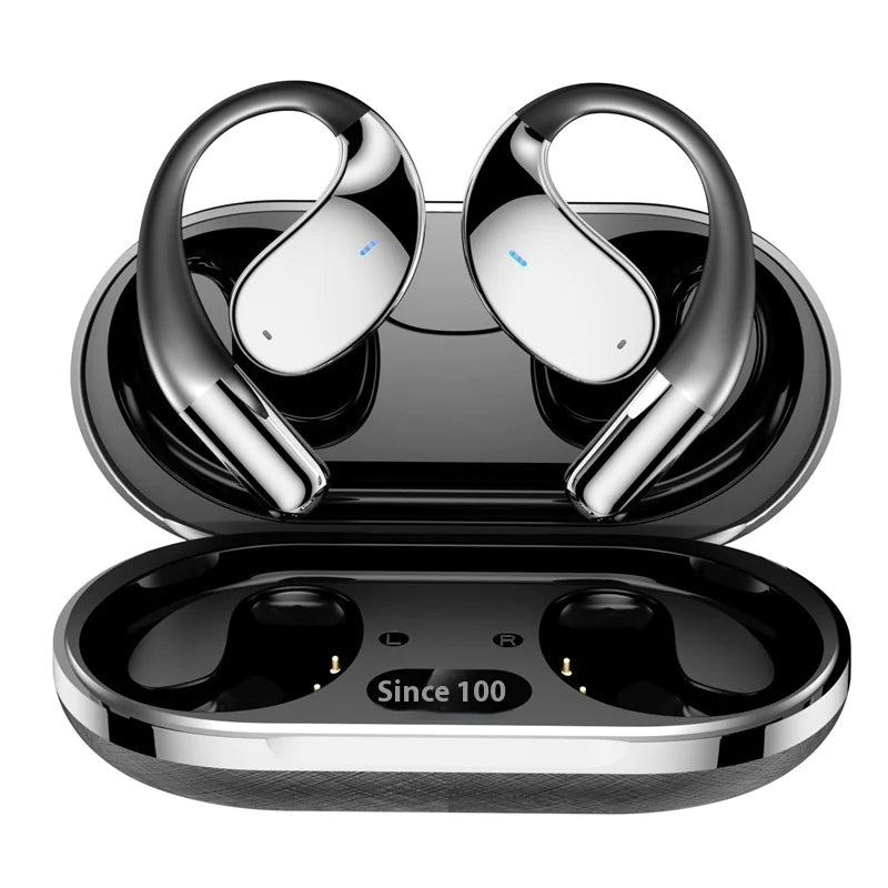 AI Simultaneous Translation Earbuds in white charging case