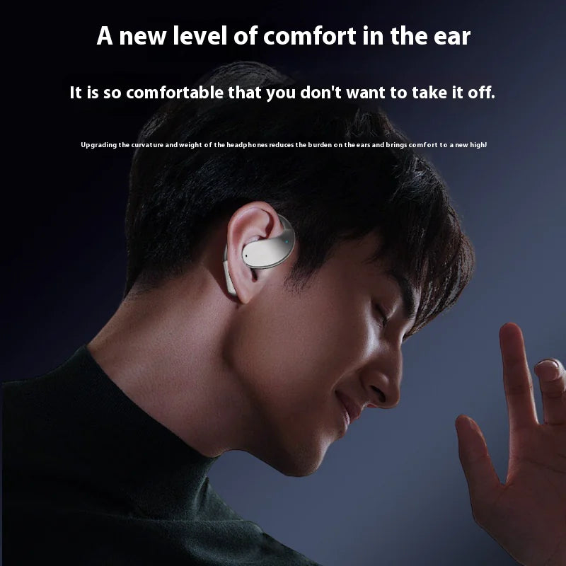 Traveler using real-time language translator earbuds for conversation