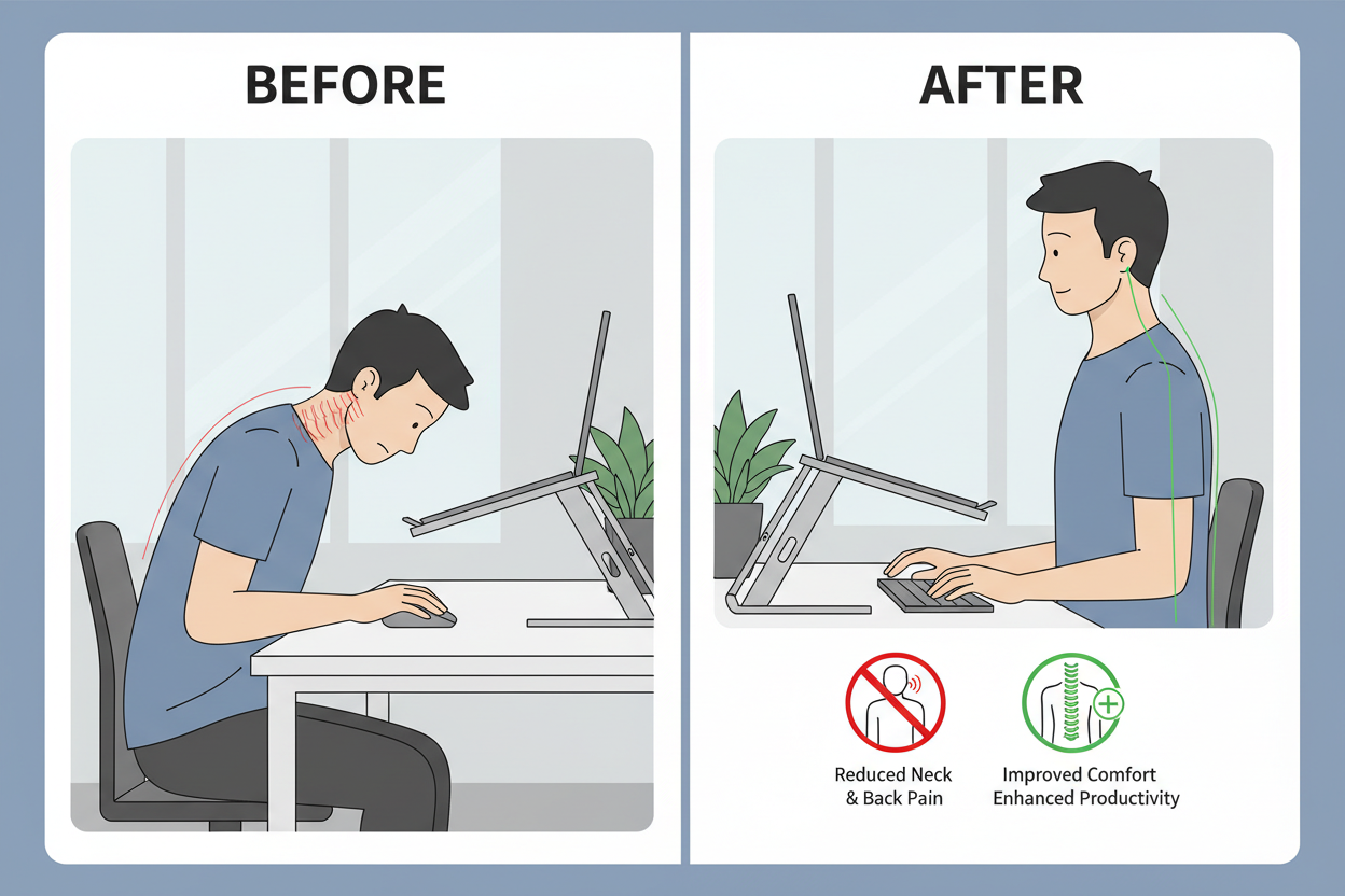 Before and after posture comparison