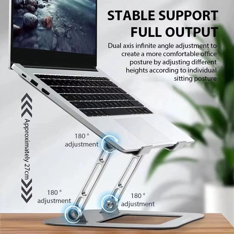 Laptop Stand Adjustable Carbon Steel Notebook Tablet Stand up to 17 Inch Macbook Laptop Portable Foldable Cooling Holder