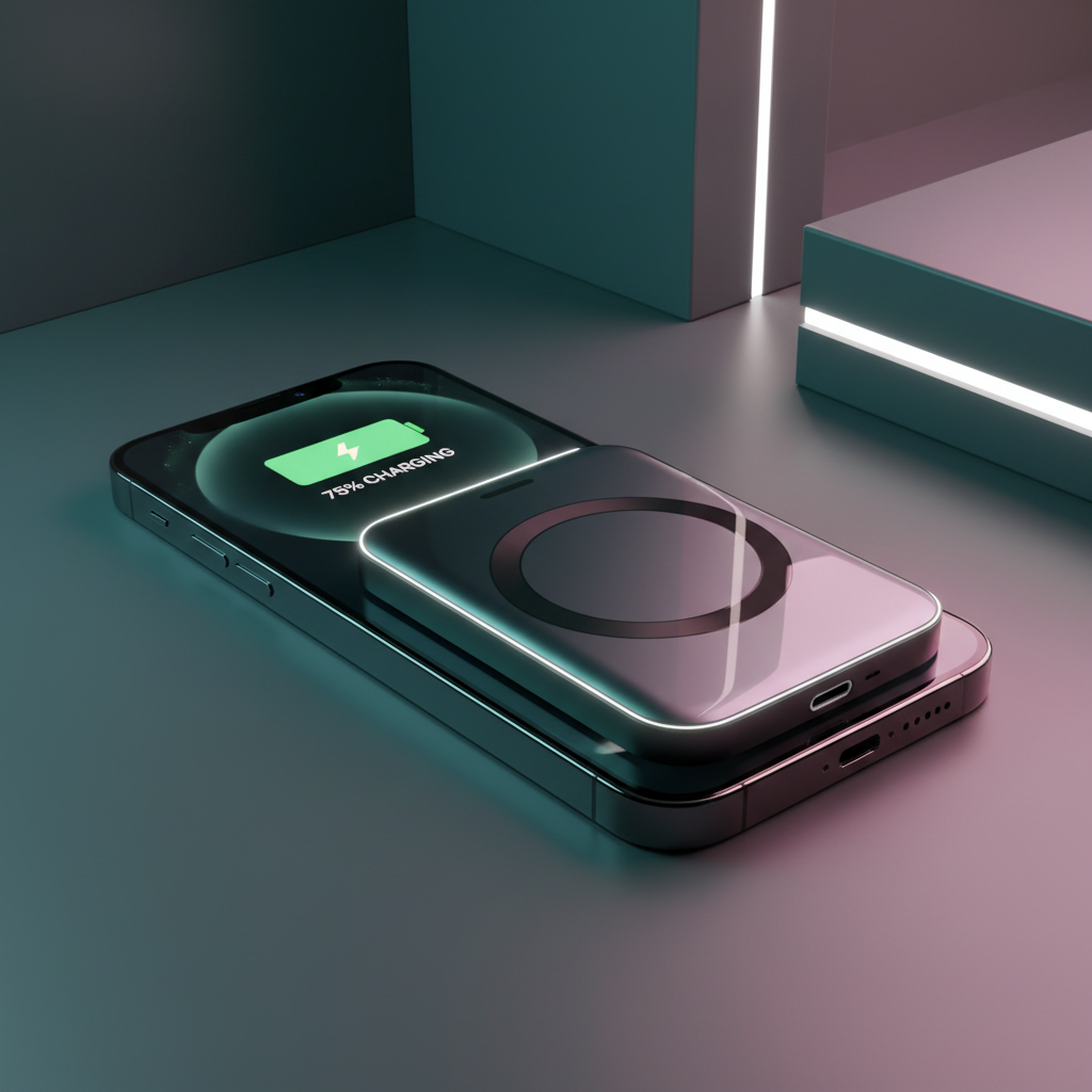 iPhone 17 Pro with MagSafe power bank charging